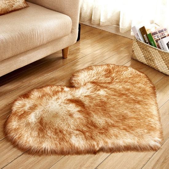 Plush Heart Shaped Carpet Non-Slip Mat Fluffy Rug Floor Mat Blanket Sofa Cushion Foot Pad Carpets For Living Room Home Decor - amazitshop