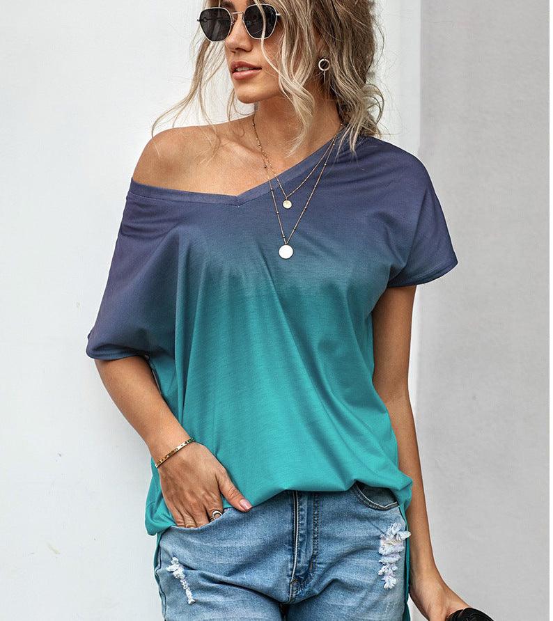 Women's blouse with gradient print - amazitshop