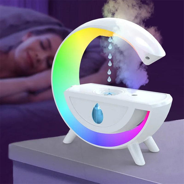 RGB Night Light Water Droplet Sprayer Anti-Gravity Air Humidifier 350ml Creative Home Office Mist Maker Diffuser Christmas Gift - amazitshop
