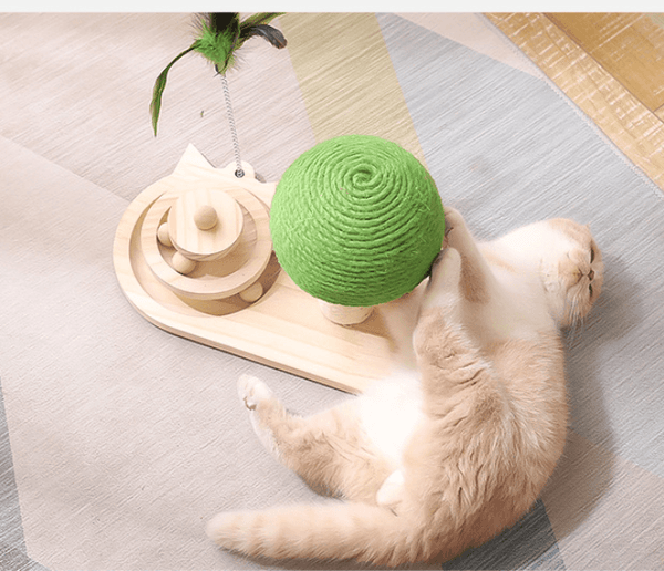 Pet Cat Tree Toys Cat Scratch Post Pet Furniture Scratching Post Cats Claw Scratcher Double Sisal Balls Cat Accessories - amazitshop