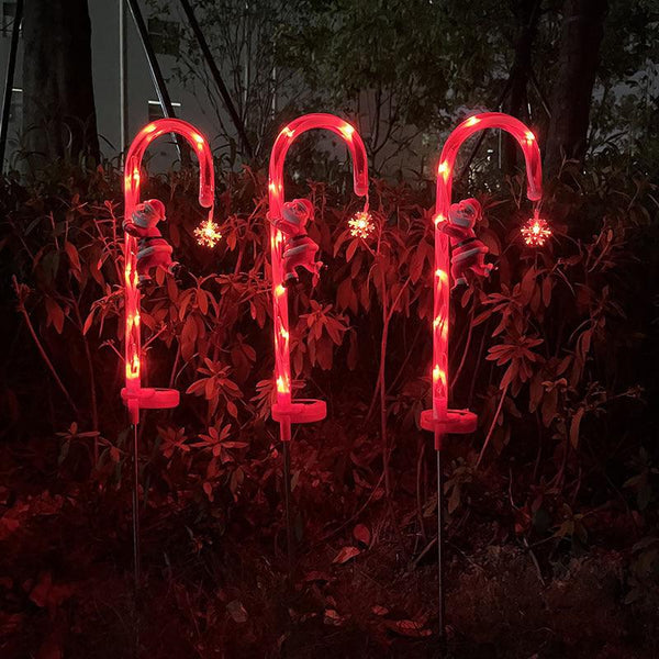 Solar Christmas Lights Candy Cane Lights Courtyard Outdoor Waterproof Led Garden Villa Holiday Decoration Lawn Lights - amazitshop