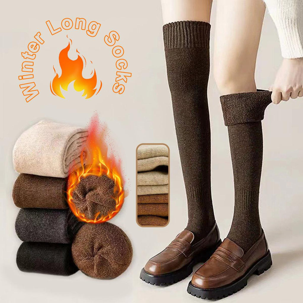 Ins Over-the-knee Socks Women's Autumn And Winter Long Socks Thickened Warm Terry Socks Beautiful Leg Shaping High Socks - amazitshop