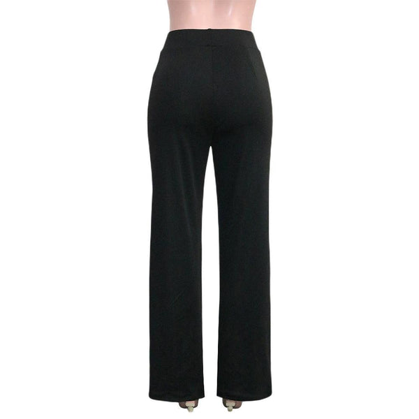 Solid Color Casual Pants Slim, High-waisted Bell Bottoms - amazitshop