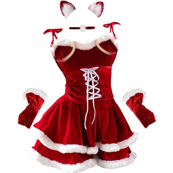 Halloween Costume Cosplay Maid Uniform Temptation Sexy Little Wild Cat Girl - amazitshop