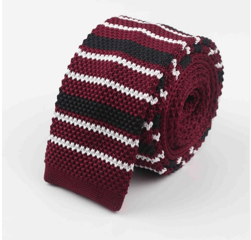 Men Knitted Knit Leisure Striped Ties Fashion Skinny Narrow Slim Neck Ties For Men Skinny Woven Designer Cravat - amazitshop