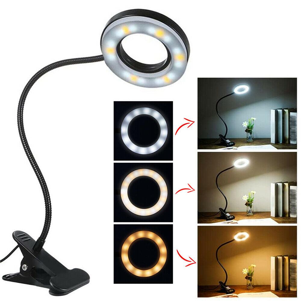 Clip On Desk Lamp LED Flexible Arm USB Dimmable Study Reading Table Night Light - amazitshop