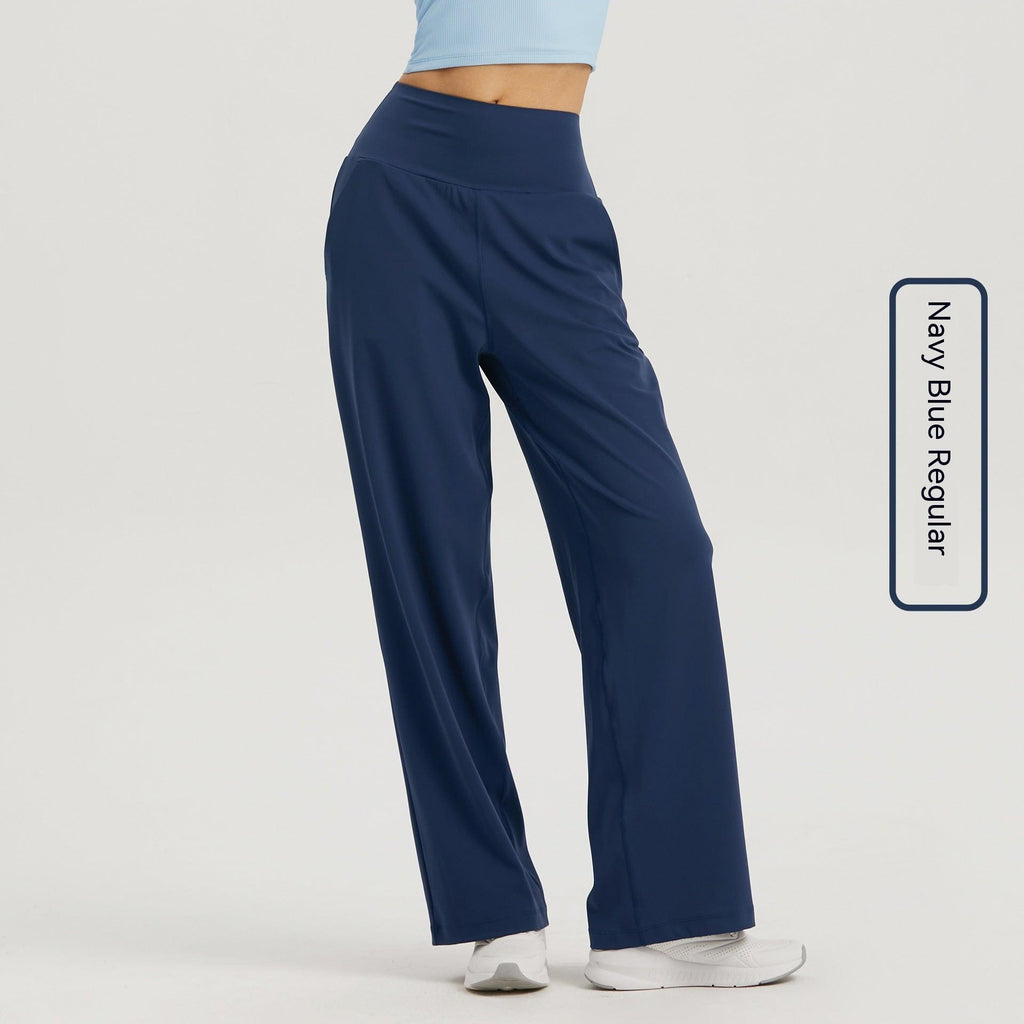 High Waist Hip Lift Yoga Wide-leg Pants Draping Slim Straight Breathable Sweat Absorbing Casual Sports Pants - amazitshop