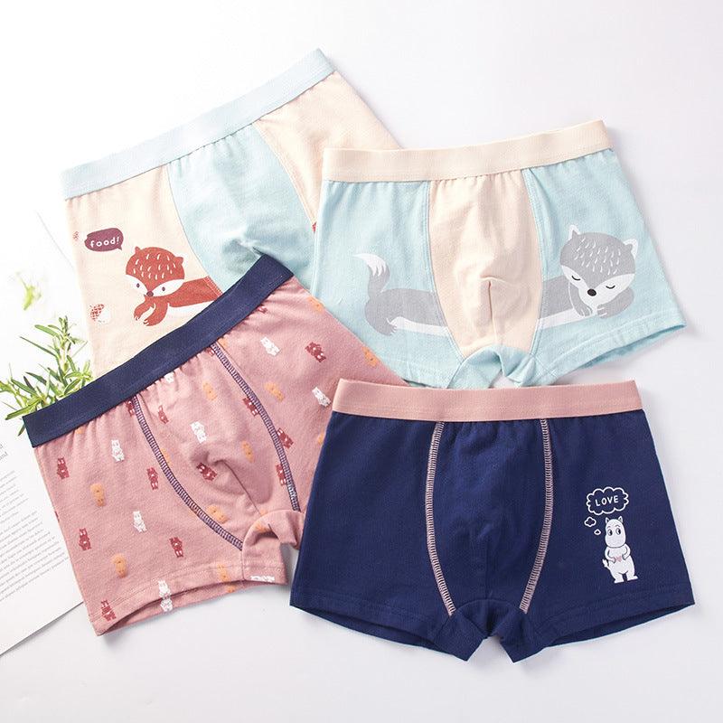 Boys' Flat Corner Fine Shuttle Cotton Underwear - amazitshop