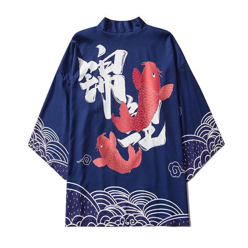 Kimono Koi Popular Three-quarter Sleeve Shirt - amazitshop
