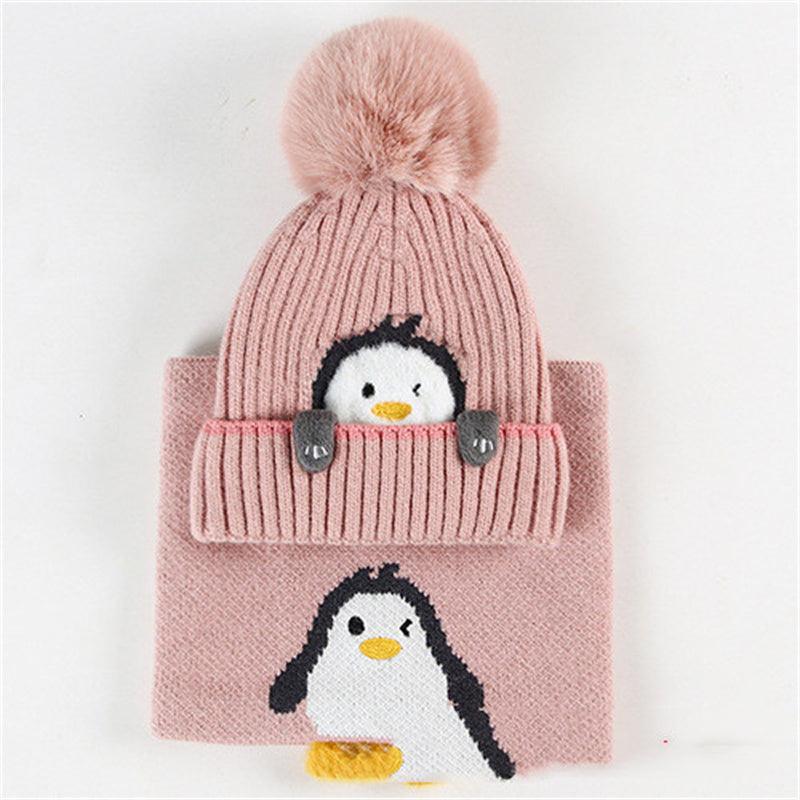 Boys And Girls Knitted Scarf Warm Winter Hat - amazitshop