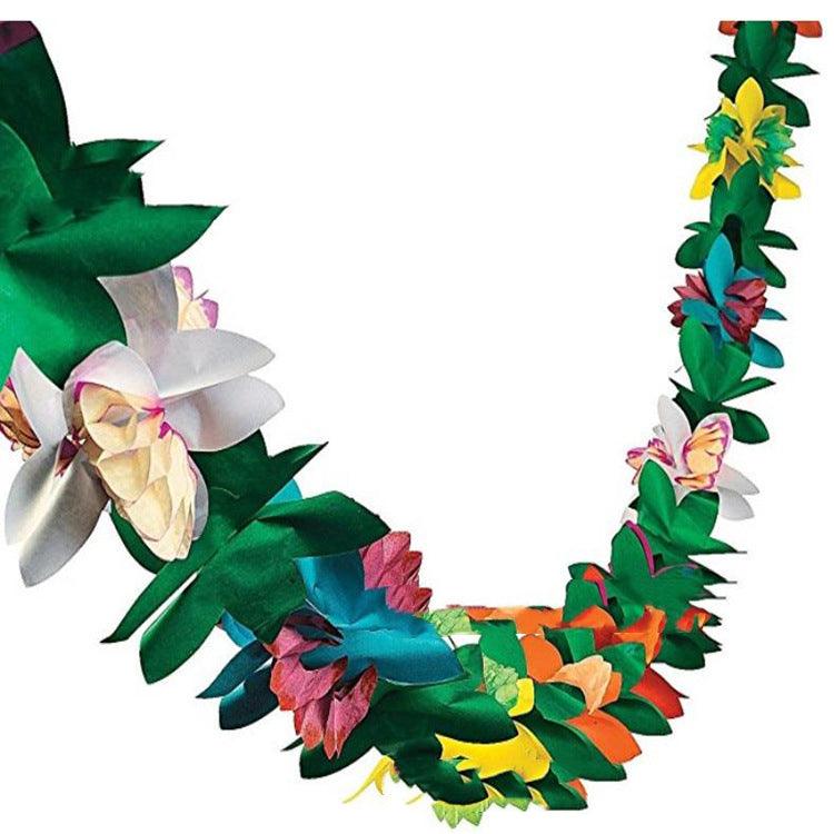 Hawaiian Party Paper Garland New Three-dimensional Garland - amazitshop