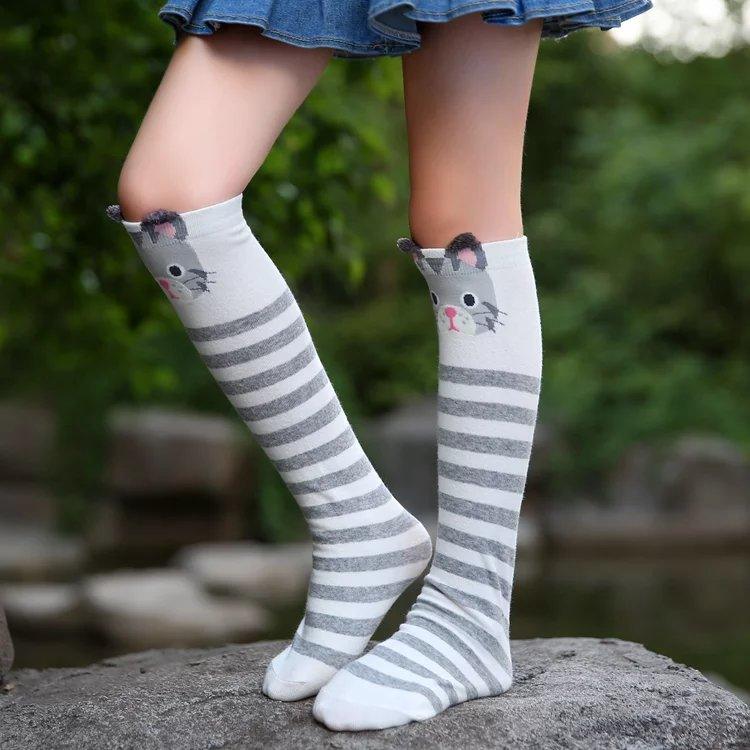 Children Middle Tube Pure Cotton Hold-ups Over Knee Socks - amazitshop
