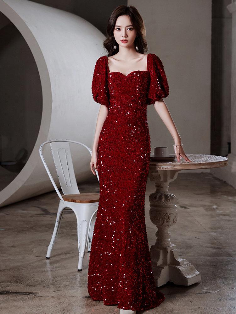 Toast Bridal Red Dresses Women Fishtail - amazitshop