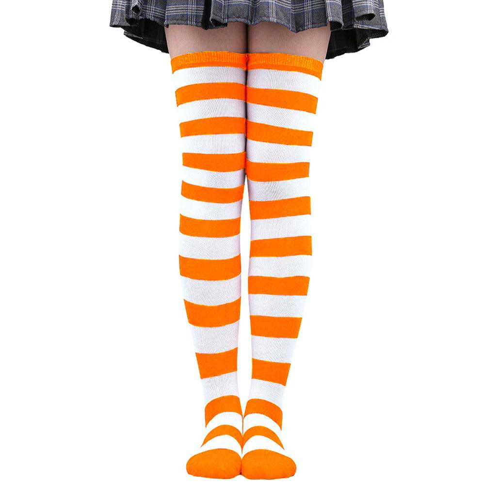 Striped Socks Hold-ups Women Over The Knee Halloween - amazitshop