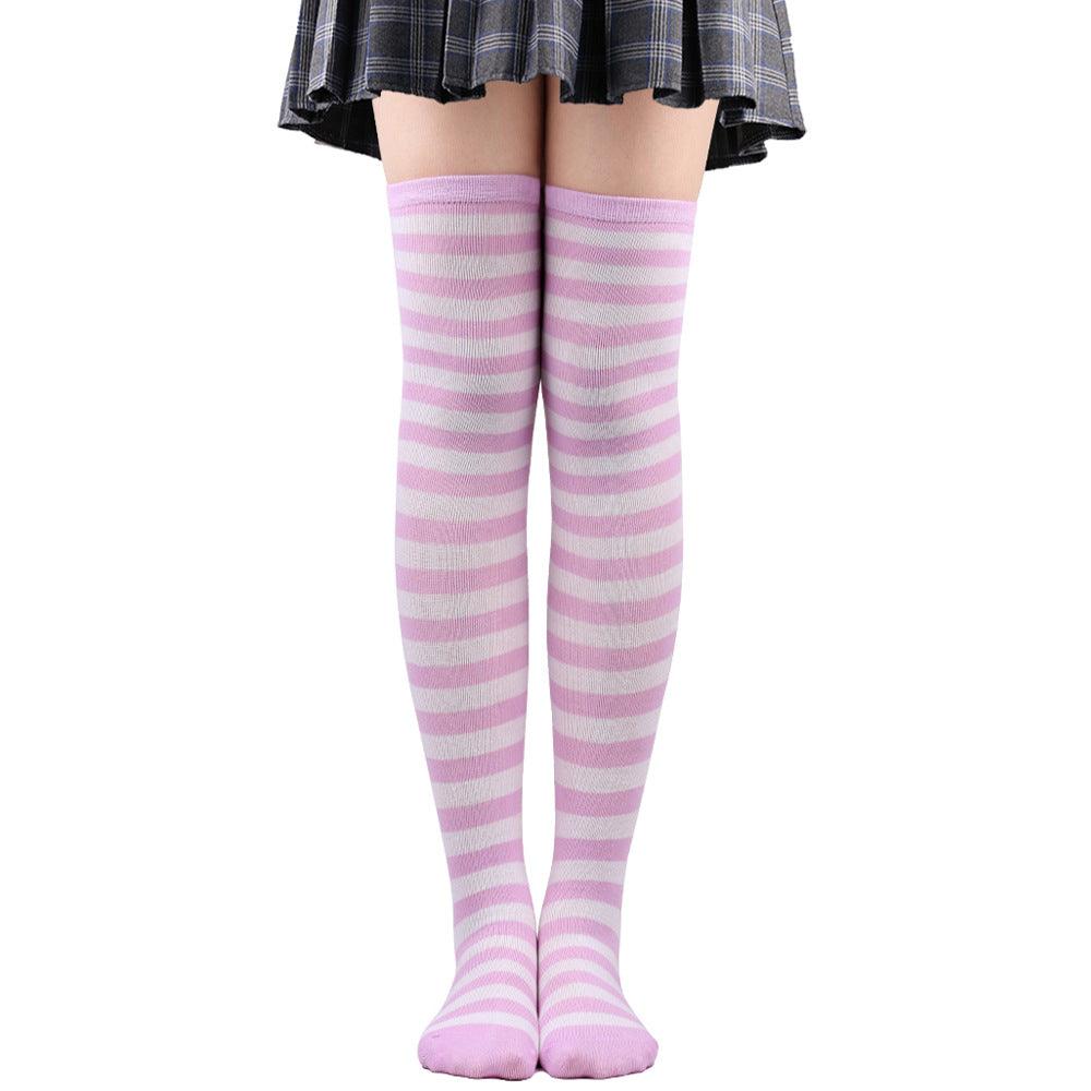 Striped Socks Hold-ups Women Over The Knee Halloween - amazitshop