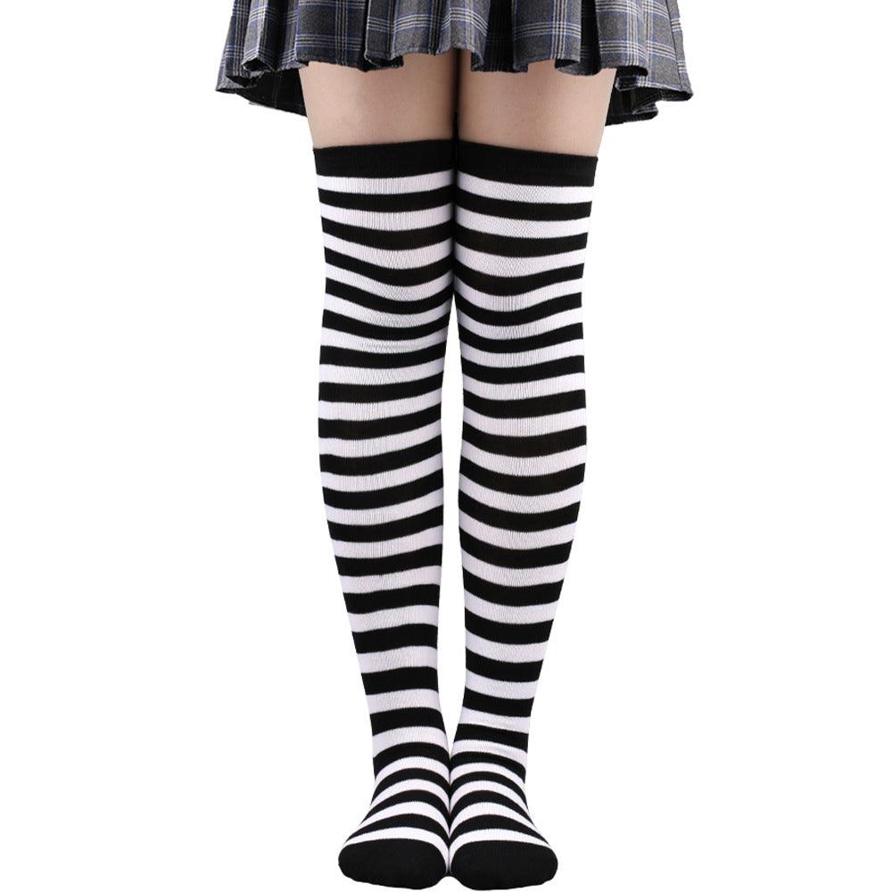 Striped Socks Hold-ups Women Over The Knee Halloween - amazitshop