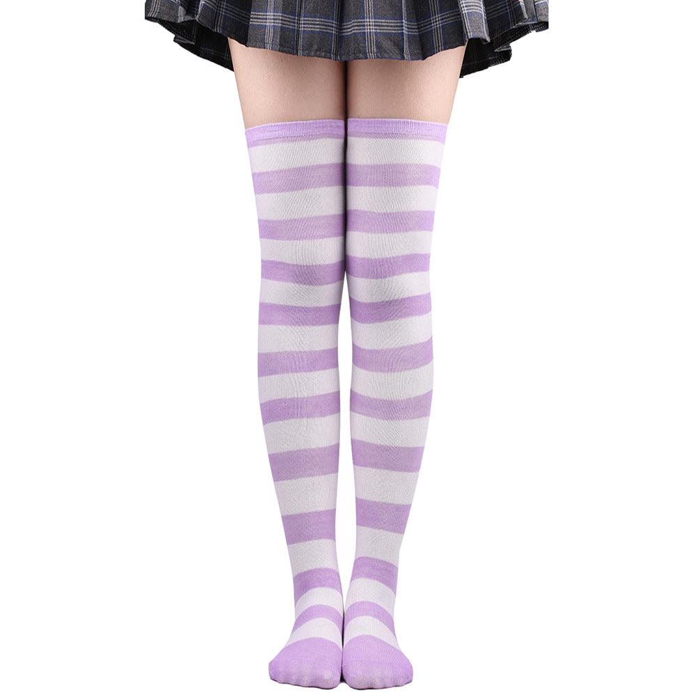 Striped Socks Hold-ups Women Over The Knee Halloween - amazitshop