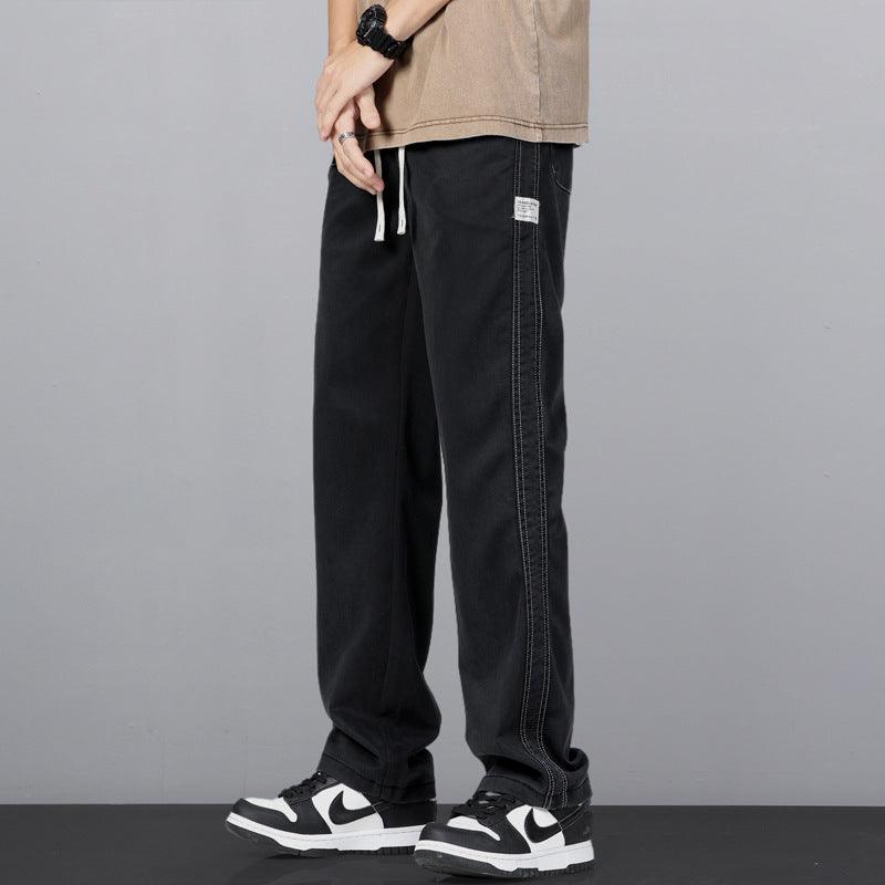 Men's Denim Loose Straight Trousers - amazitshop