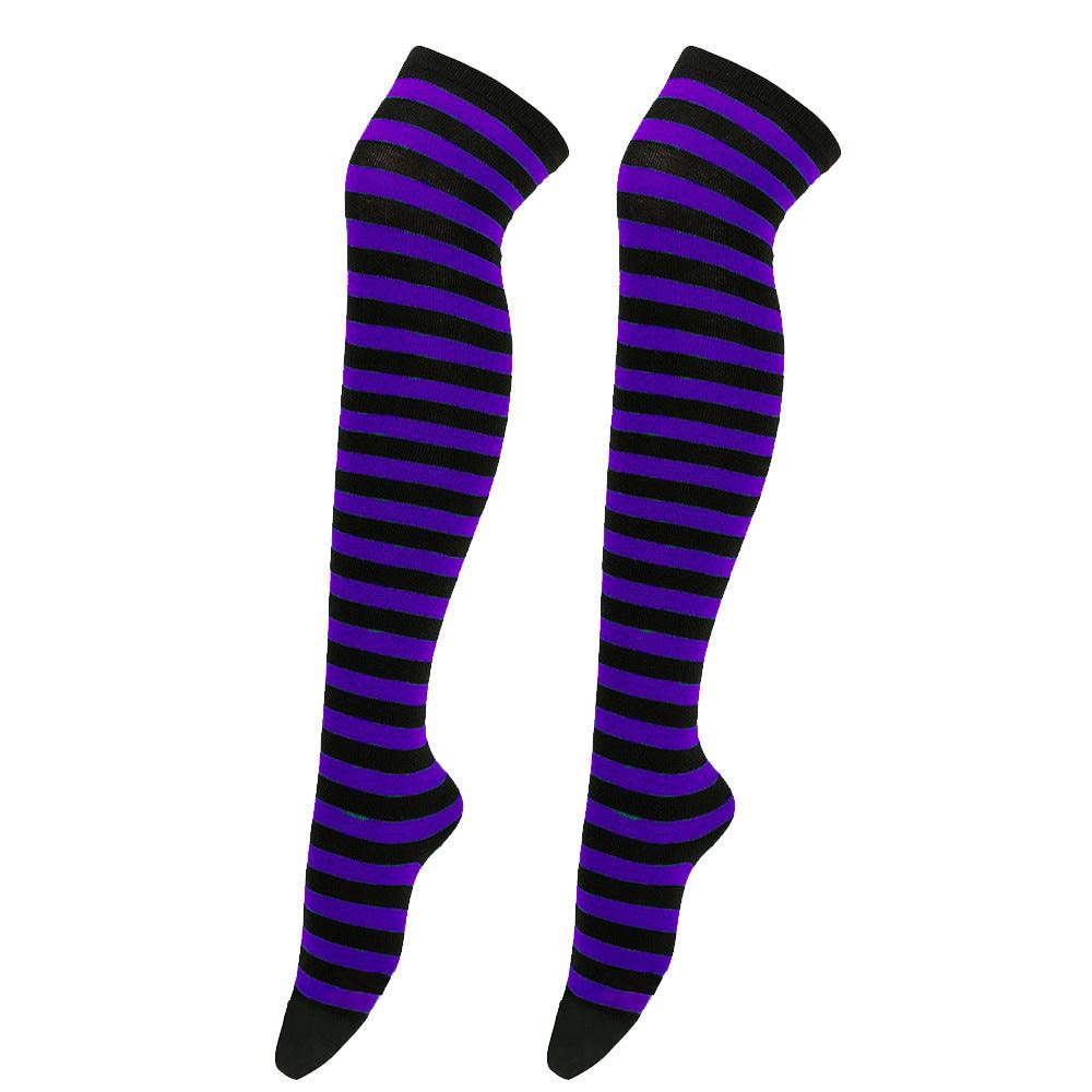 Striped Socks Hold-ups Women Over The Knee Halloween - amazitshop