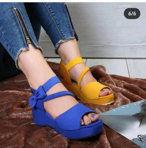 Plus Size Suede Wedge Peep Toe Sandals For Women - amazitshop