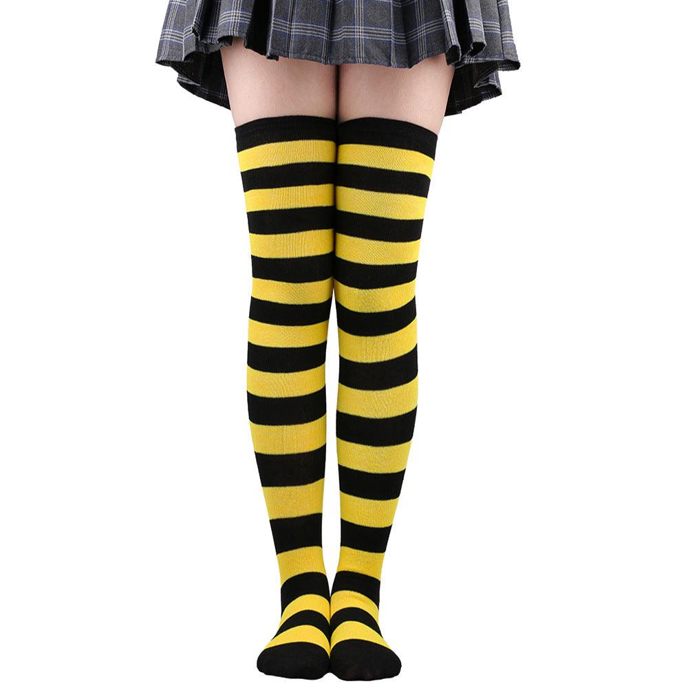 Striped Socks Hold-ups Women Over The Knee Halloween - amazitshop