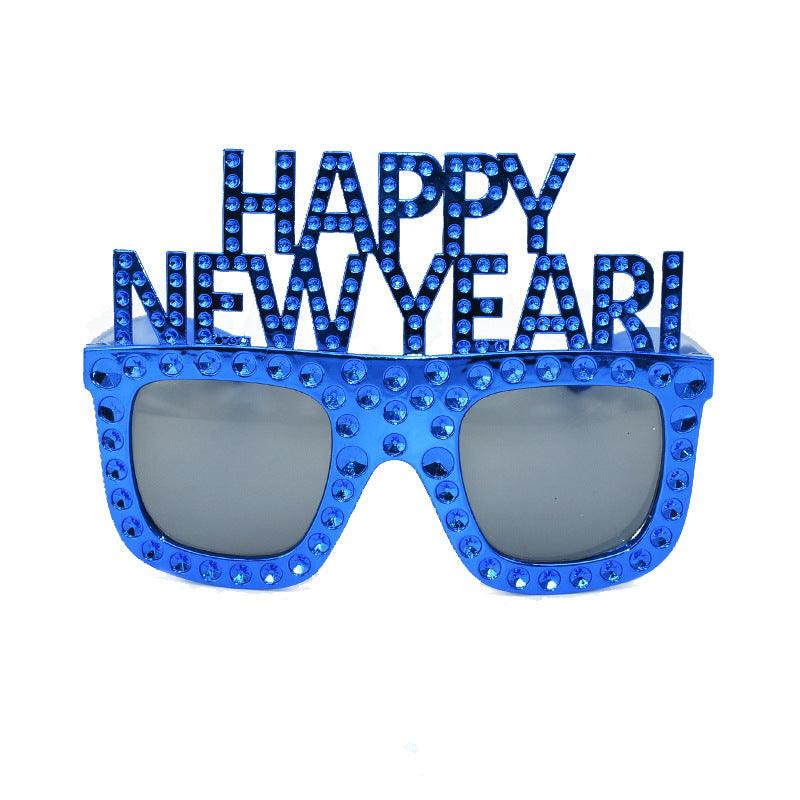 HAPPY NEW YEAR Funny Glasses NEW YEAR Party Glasses - amazitshop