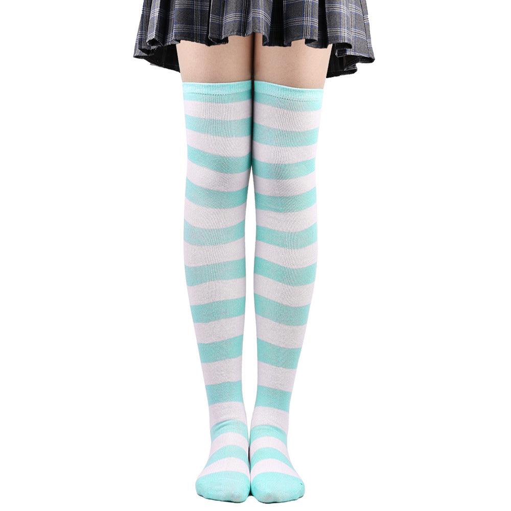 Striped Socks Hold-ups Women Over The Knee Halloween - amazitshop