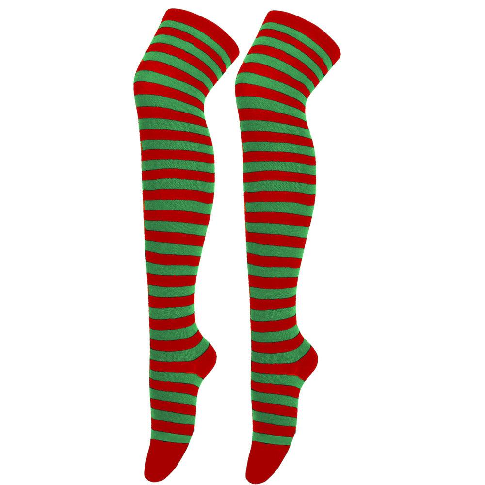 Striped Socks Hold-ups Women Over The Knee Halloween - amazitshop