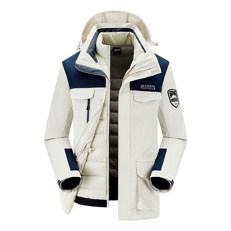 Women's Fashion Winter Down Jacket Liner Outdoor Three-in-one Shell Jacket - amazitshop