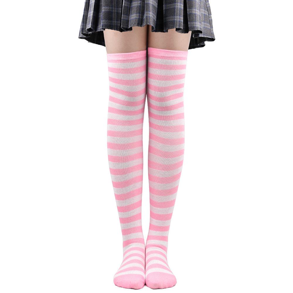 Striped Socks Hold-ups Women Over The Knee Halloween - amazitshop