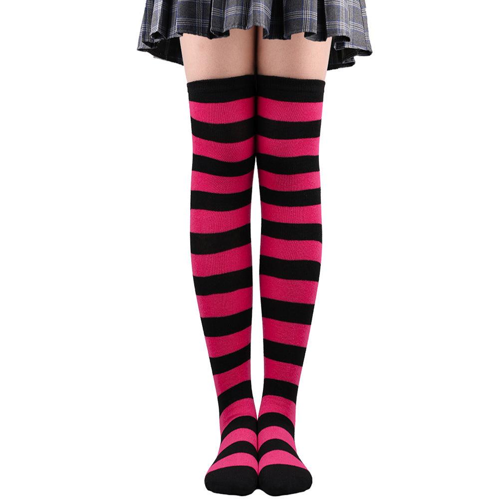 Striped Socks Hold-ups Women Over The Knee Halloween - amazitshop