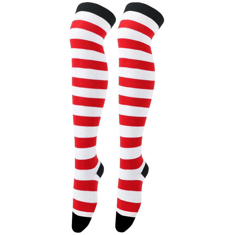 Striped Socks Hold-ups Women Over The Knee Halloween - amazitshop