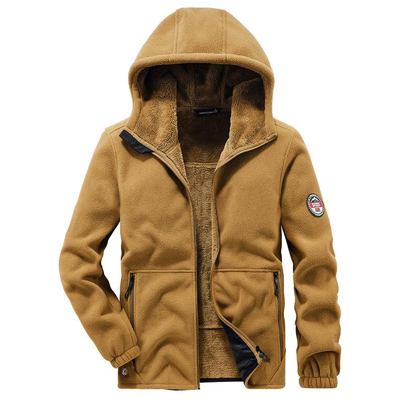Plus Size Men's Jacket Sports Hooded Fleece-lined - amazitshop