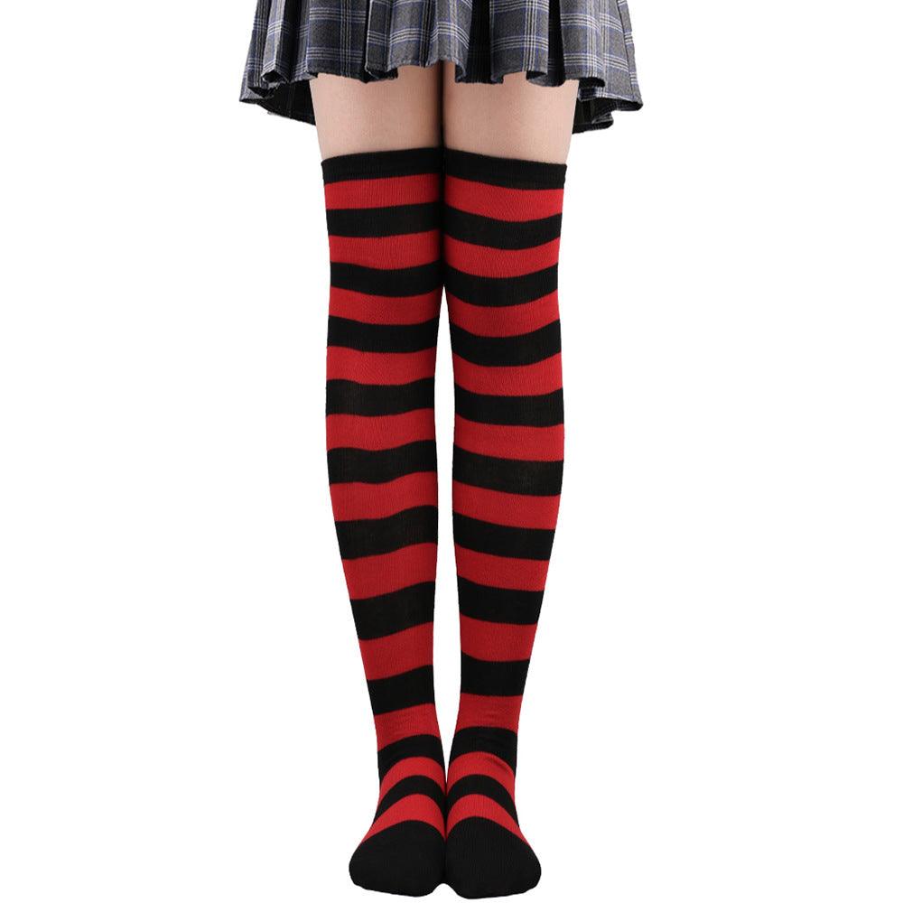 Striped Socks Hold-ups Women Over The Knee Halloween - amazitshop