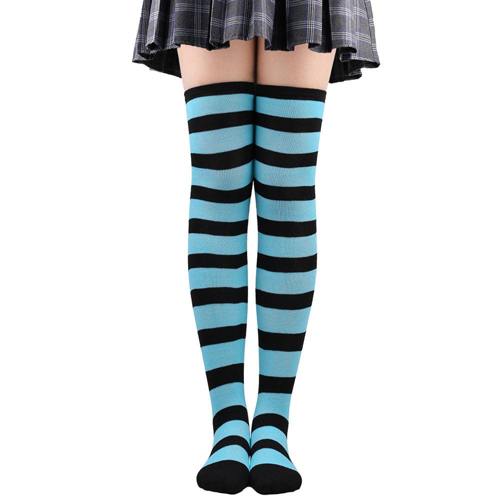 Striped Socks Hold-ups Women Over The Knee Halloween - amazitshop