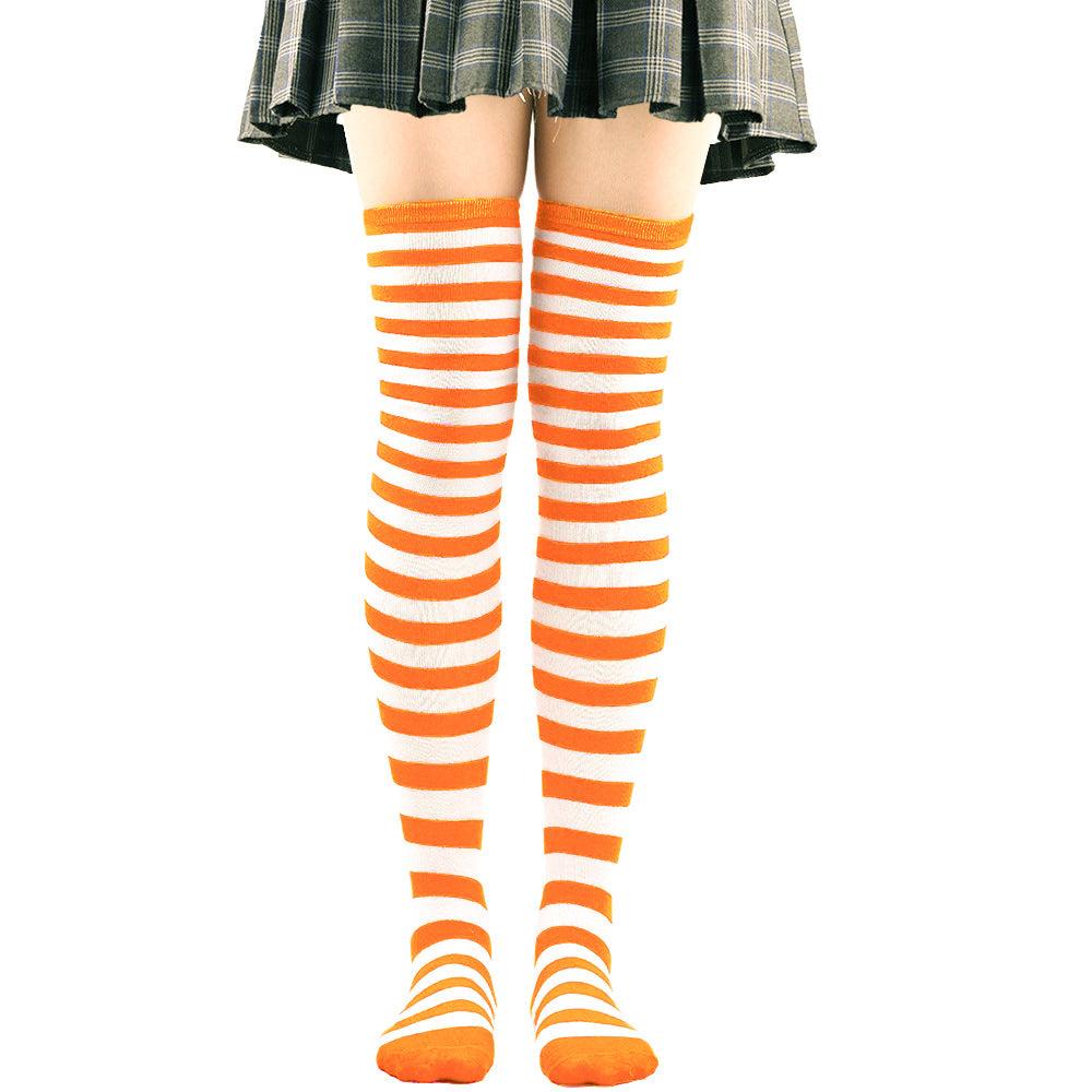 Striped Socks Hold-ups Women Over The Knee Halloween - amazitshop