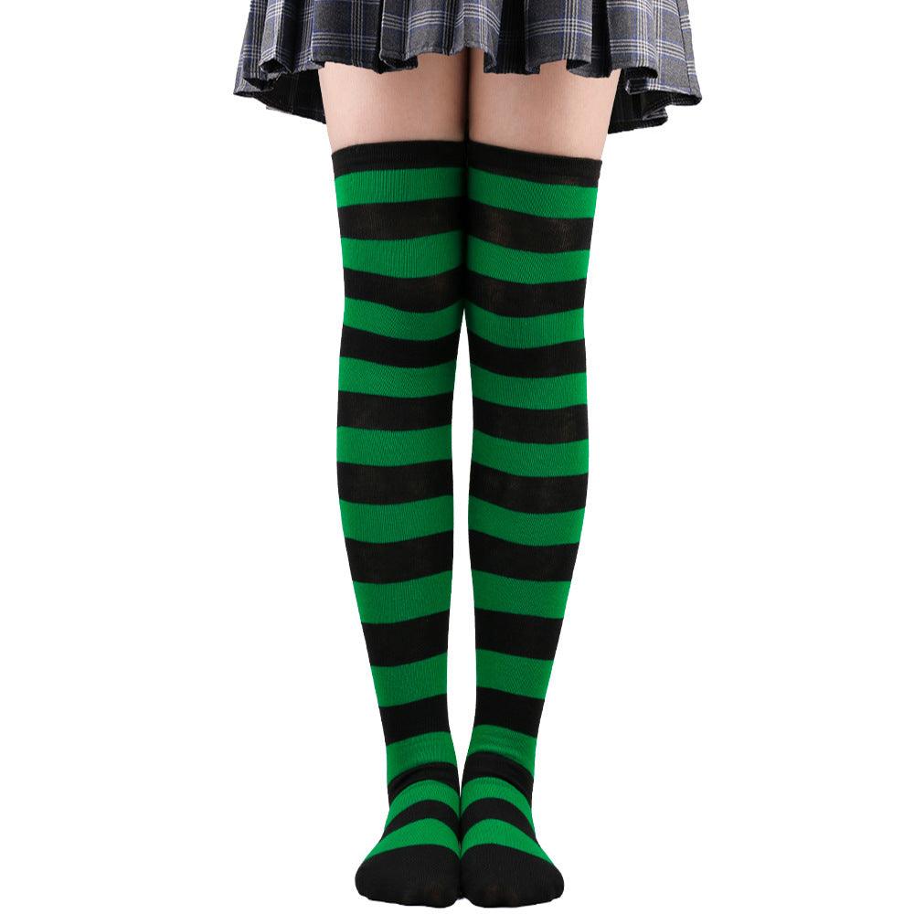 Striped Socks Hold-ups Women Over The Knee Halloween - amazitshop