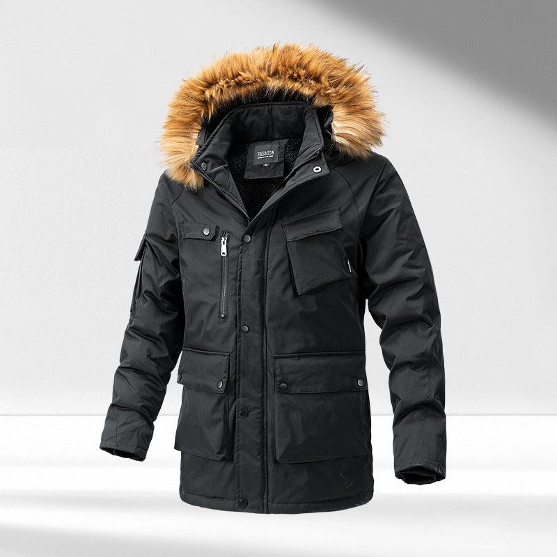 Pure Cotton Coat Cotton-padded Coat New Loose Casual Mid-length Jacket - amazitshop