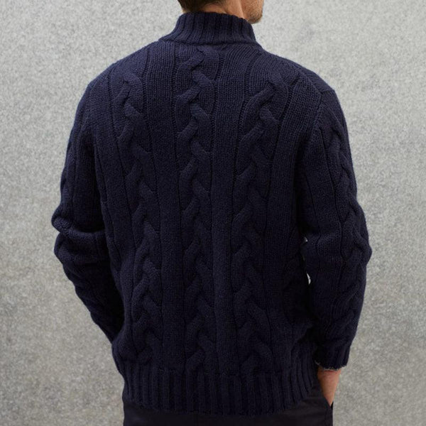 Men's Solid Color Zipper Knitted Jacket - amazitshop