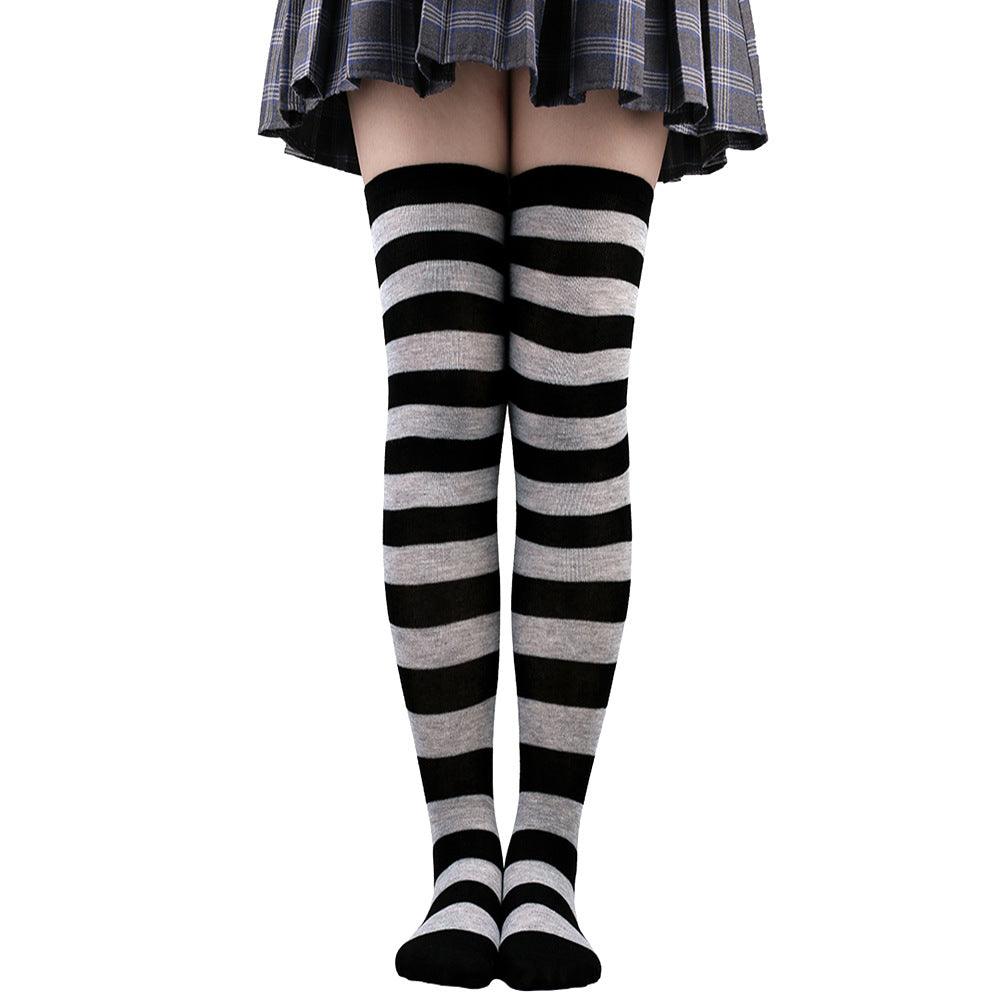 Striped Socks Hold-ups Women Over The Knee Halloween - amazitshop