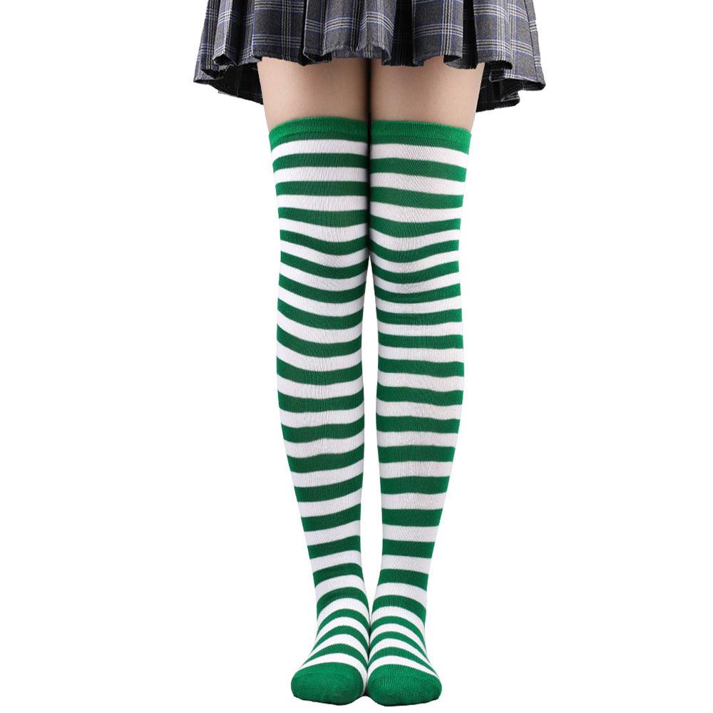 Striped Socks Hold-ups Women Over The Knee Halloween - amazitshop