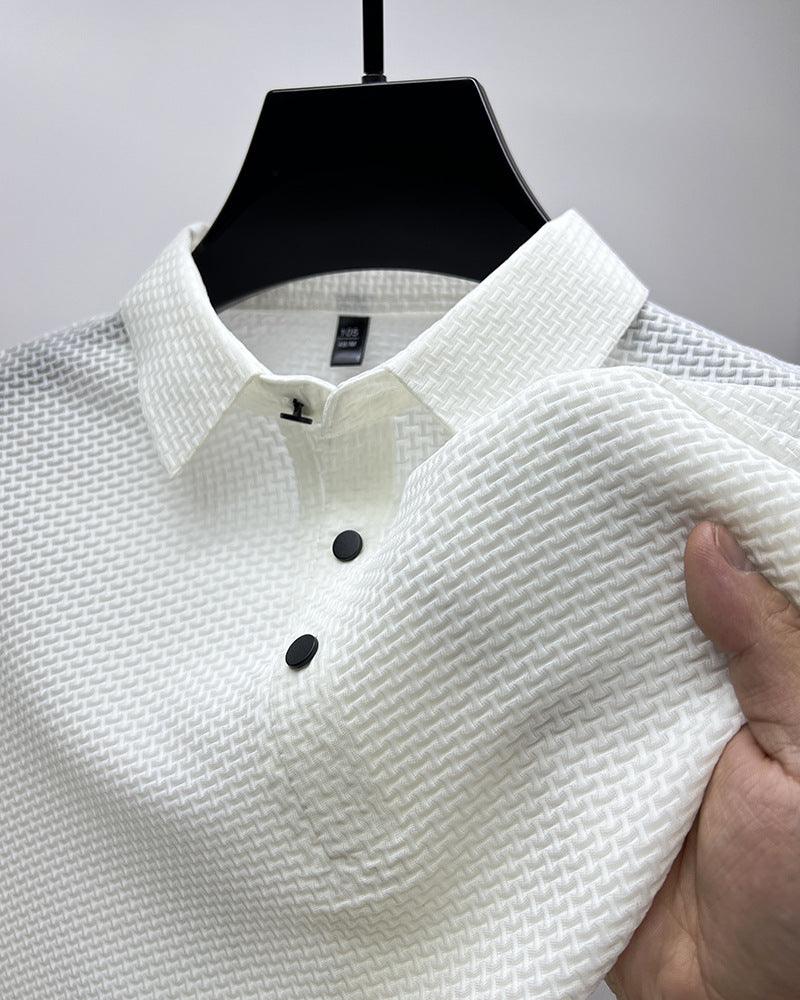 Mesh Ice Silk Short Sleeve T-shirt Mens Clothing - amazitshop