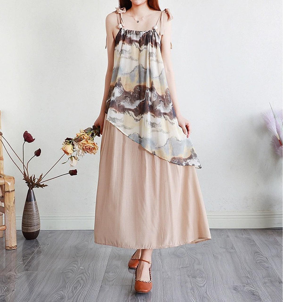 Summer New French Minority Design Embroidered Sweet Gentle Sling Dress Women - amazitshop