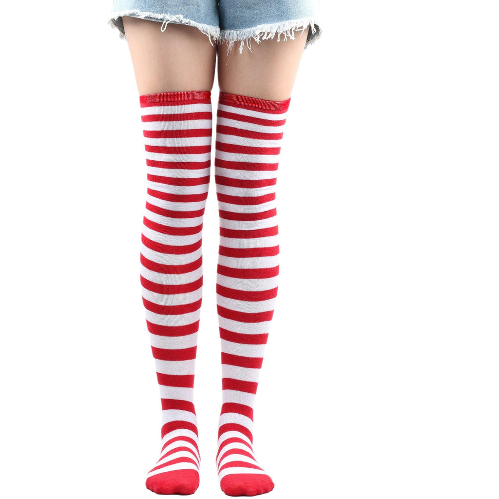 Striped Socks Hold-ups Women Over The Knee Halloween - amazitshop