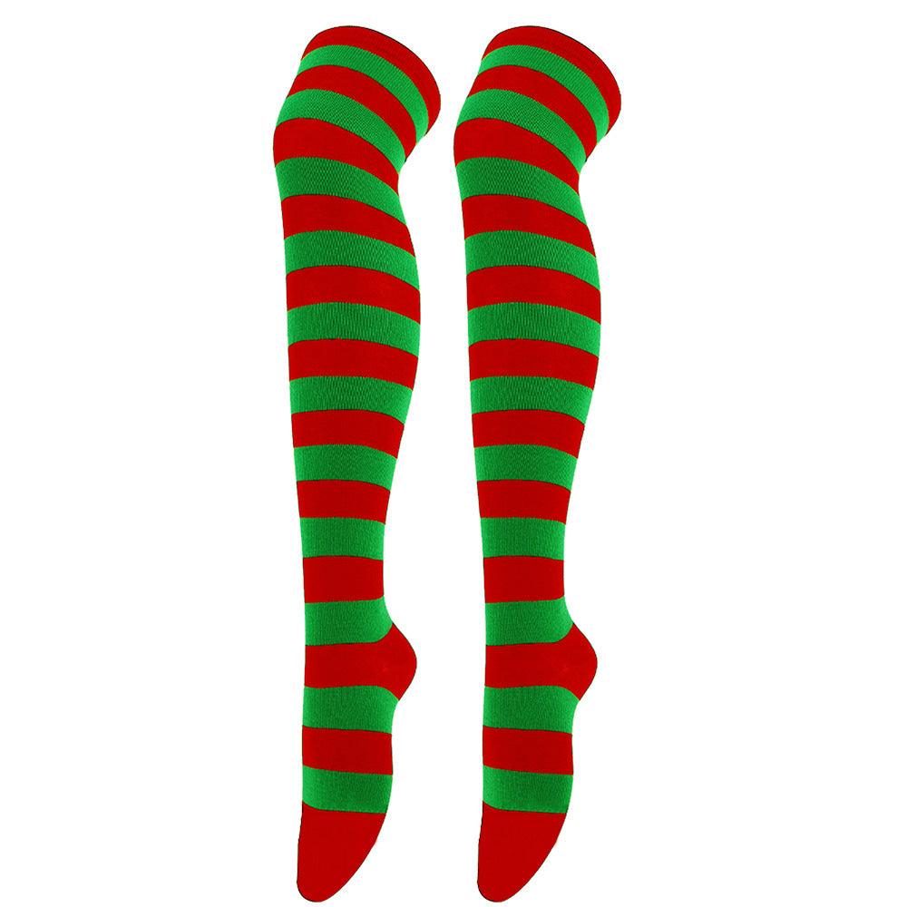 Striped Socks Hold-ups Women Over The Knee Halloween - amazitshop