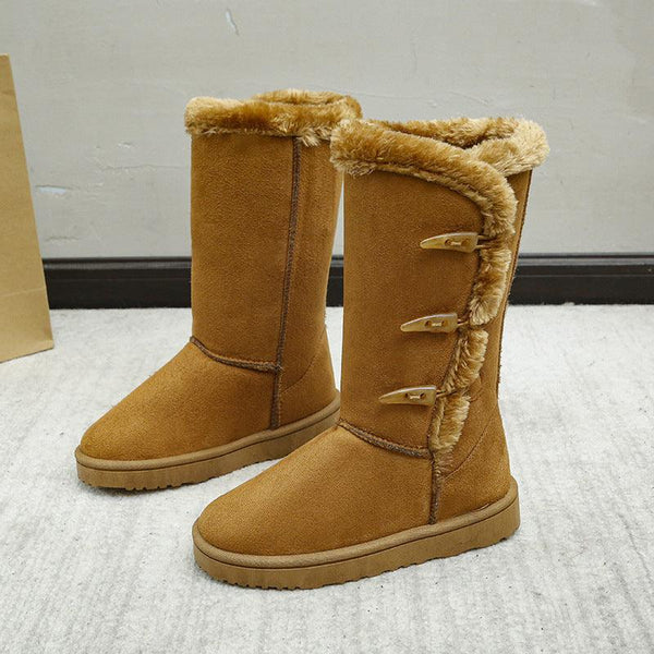 Cotton Shoes Thickened Mid-top Snow Boots Middle Tube Leather Boots - amazitshop