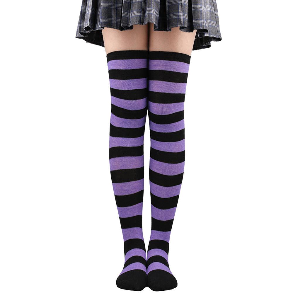 Striped Socks Hold-ups Women Over The Knee Halloween - amazitshop