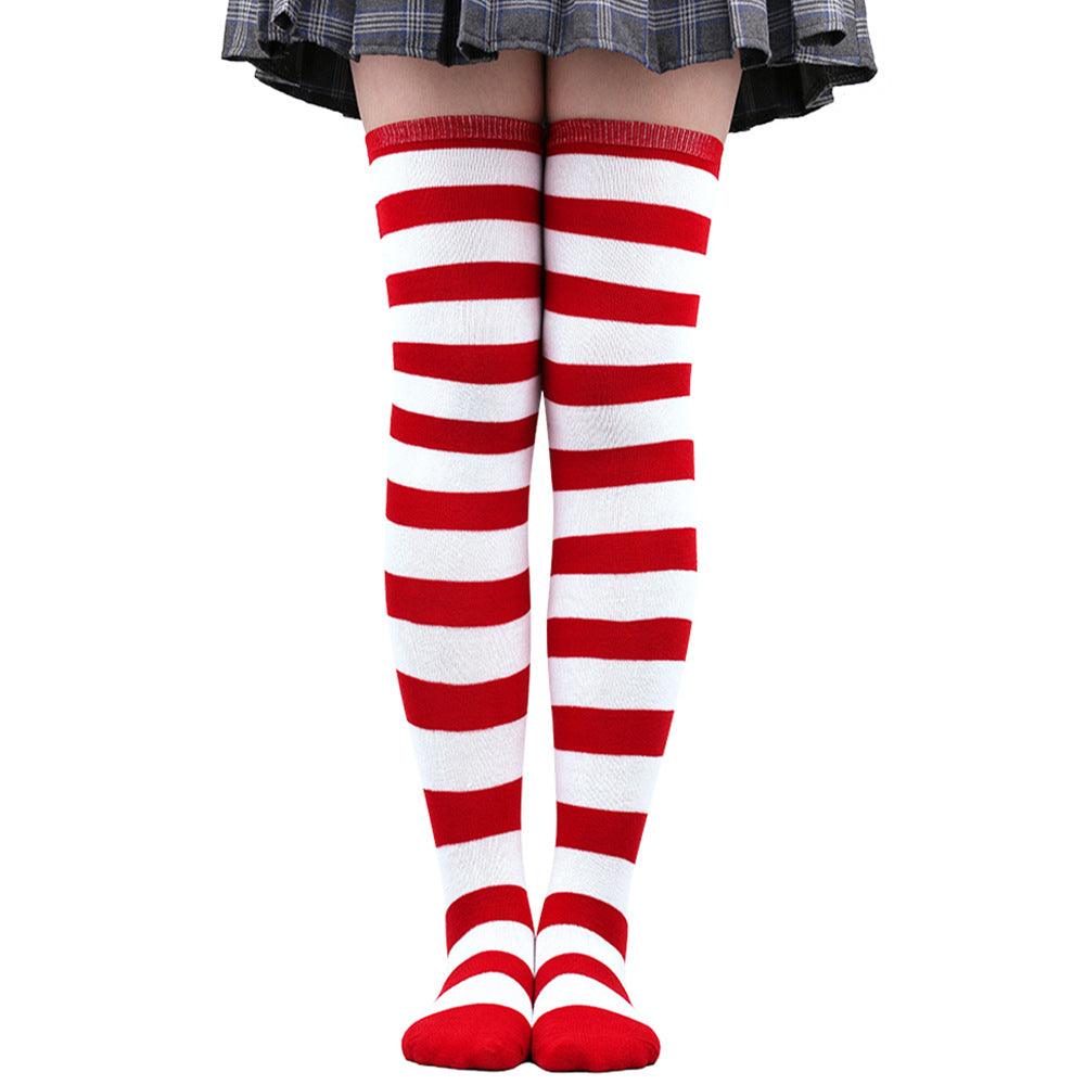 Striped Socks Hold-ups Women Over The Knee Halloween - amazitshop