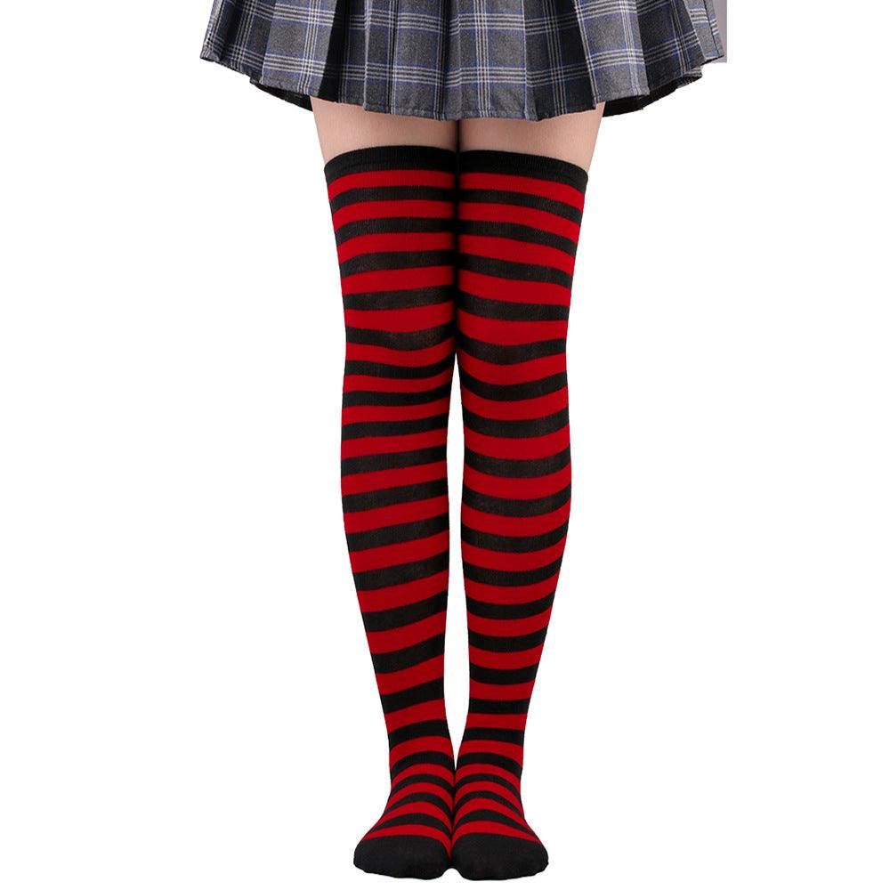 Striped Socks Hold-ups Women Over The Knee Halloween - amazitshop