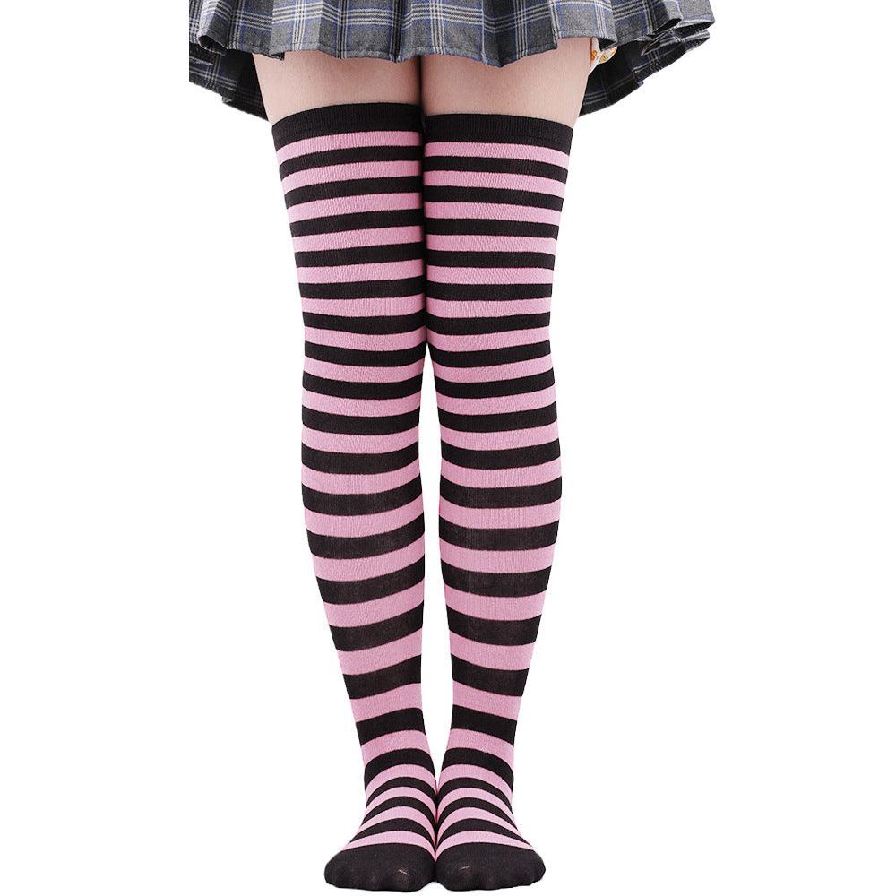 Striped Socks Hold-ups Women Over The Knee Halloween - amazitshop